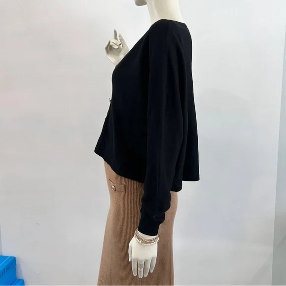 ba&sh Cropped Santana Knit Cardigan With Rhinestone Buttons - Picture 4 of 13